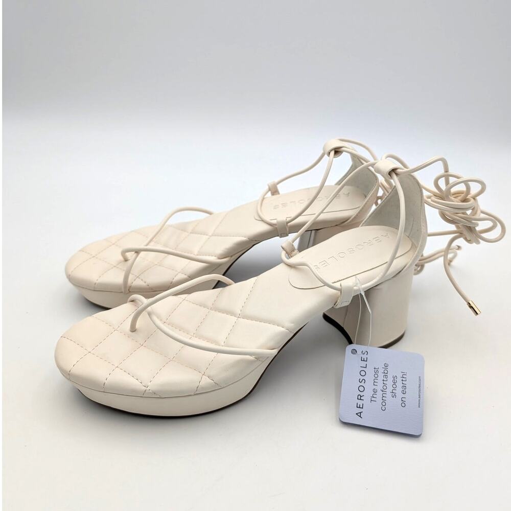 Aerosoles Caramia Strappy Heel Sandals Women's Eggnog Size US8.5M EU39.5